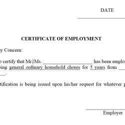 Wizard Sample Certificate Of Employment Printable Samples