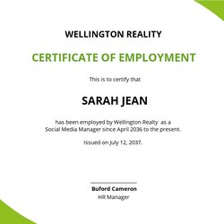 Super Certificate Of Employment Template Free Illustrator Sample