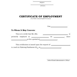 Magnificent Best Certificate Of Employment Samples Free