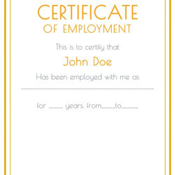 The Highest Quality Sample Certificate Employment Template Of
