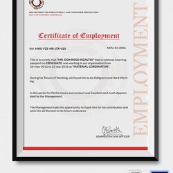 Fantastic Employment Certificate Free Word Documents Download Template Sample Templates Certificates Premium