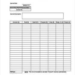 Capital Free Accounting And Bookkeeping Forms Printable Blank Journal Form
