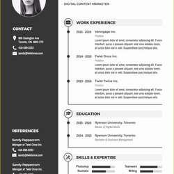 Tremendous Free Template Word Of Resume
