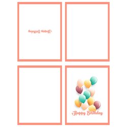 Exceptional Free Quarter Fold Card Template Printable Templates Birthday