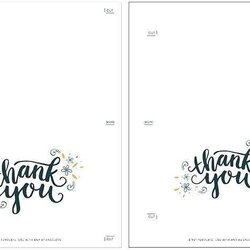 Worthy Free Printable Thank You Card Template Quarter Fold Download For Postcards Source
