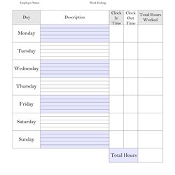 Supreme Printable Weekly Employee Time Card Google Search Construction Template Sheet Track Hours Worked