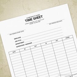 Great Employee Time Sheet Printable Form Working Hours Digital Keeping