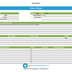 Spiffing Project Status Report Template Free Download