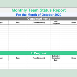 Great Project Status Report Template Excel