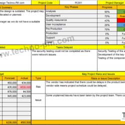 Project Status Report Template Excel Free Management Progress Program Templates Weekly Daily Reports Techno