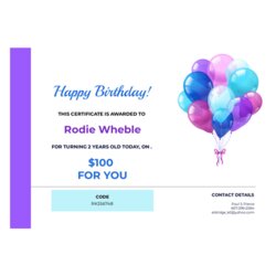 Cool Birthday Gift Certificate Template Templates