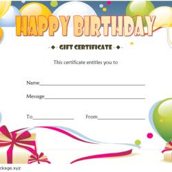 Sublime Birthday Gift Certificate Template Free Typical Ideas