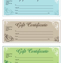 Gift Certificate Template Free Editable Templates At Certificates Appealing