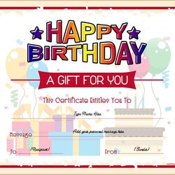 Outstanding Birthday Gift Certificate Sample Templates For Word Professional Certificates Template Printable