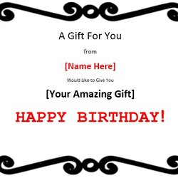 Magnificent Free Sample Birthday Gift Certificate Templates Printable Samples Template