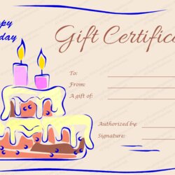 The Highest Quality Candles And Cake Birthday Gift Certificate Template Voucher Templates Dinner Certificates
