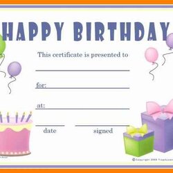Printable Free Birthday Gift Certificate Template Certificates