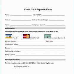 Exceptional Credit Card Size Template For Word Authorization Billing Regarding Throughout Processing Ideas