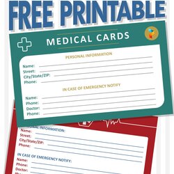 High Quality Free Printable Wallet Size Medical Information Card Form Cards Pin
