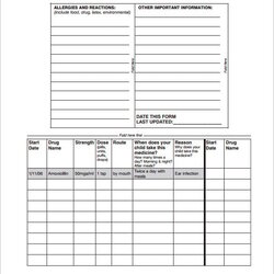 Spiffing Medication Card Templates Doc Template Wallet Sample Medical List Printable Excel Download