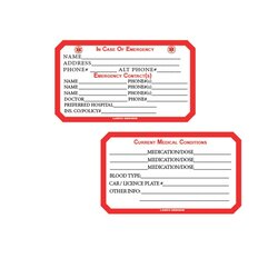 Terrific Medical Alert Wallet Card Template