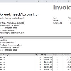Invoice Template Excel Example Free