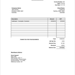 Marvelous Invoice Template Receipt Formats Stirring Free Excel Australia High