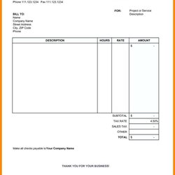 Capital Free Excel Invoice Template Printable