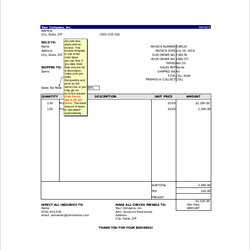 Sample Excel Invoice Template Free Documents Download In Templates