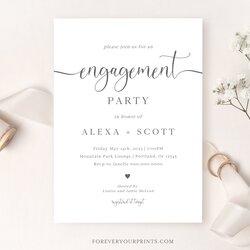 Super Engagement Party Invitation Template Editable