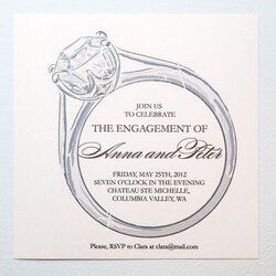 Admirable Engagement Party Invitation Cards Printable Template Templates Ring Diamond Announcement