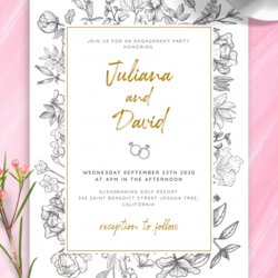 Exceptional Invitations Announcements Templates Printable Invitation Vintage Flowers Engagement Party