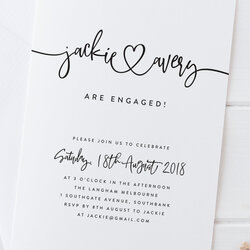High Quality Printable Engagement Party Invitation Simple