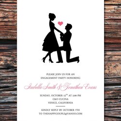 Great Printable Sweet Silhouette Proposal Engagement Party With Wording