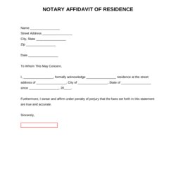 Great Free Notary Proof Of Residency Letter Word Fit