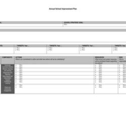 The Highest Quality Annual School Improvement Plan Template Teaching Resources Width