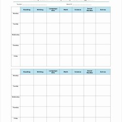 Monthly Lesson Plan Template In Templates Printable