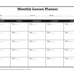 Matchless Monthly Lesson Plan Template Secondary Preschool Plans Templates Teachers Worksheet Planner Month