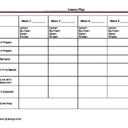Blank Monthly Lesson Plan Template Original