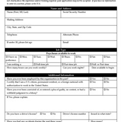 Basic Job Application Form Printable Forms Sample Employment Edit