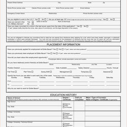 Very Good Employer Application Template Collection Basic How Will General Employment Form Information Free