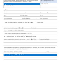 Eminent Printable Employment Application Form Short