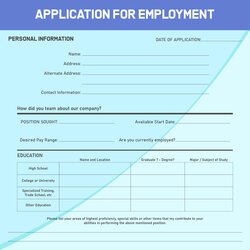 Splendid Free Printable Application For Employment Form Forms Job