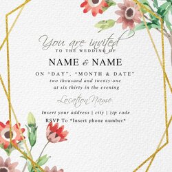 Terrific Free Botanical Floral Wedding Invitation Templates For Word Microsoft