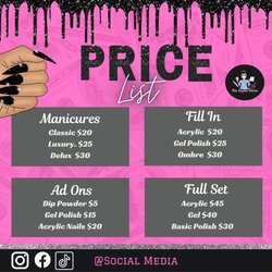 Outstanding Modern Salon Price List Template In Nail