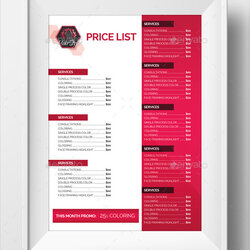 Price List Templates Printable Free Premium Download Template Salon Hair Prices Lists