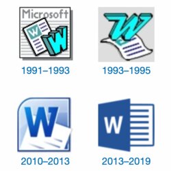 Superb Years Of Microsoft Word Design History Images Version Museum Logo Ms