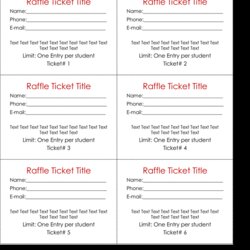 Splendid Numbered Raffle Ticket Template Free Blank Templates