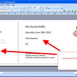 Cool Printable Numbered Raffle Tickets On Your Own Computer Ticket Template Publisher Microsoft Excel