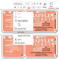 Matchless How To Get Free Raffle Ticket Template For Microsoft Word Edit Field On Serial